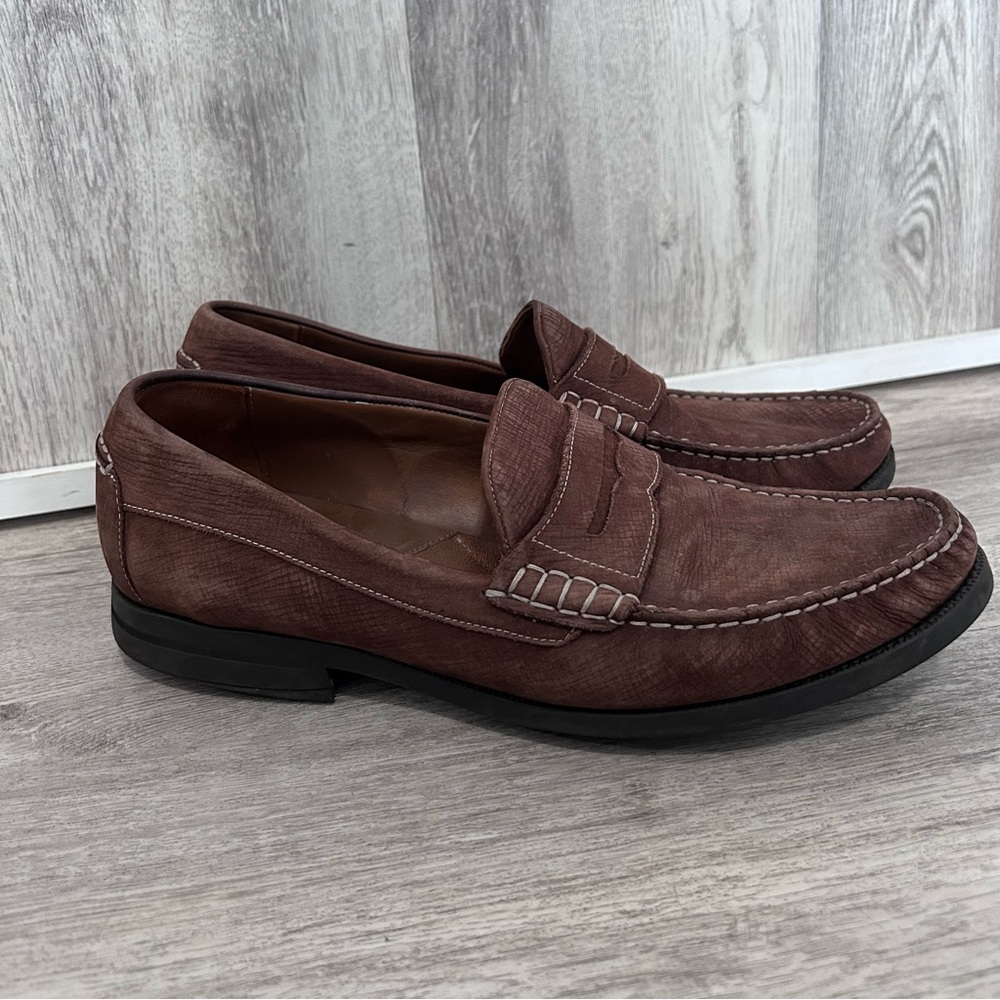 Johnston & Murphy Sheepskin Chadwell Loafer Loafer Brown Textured Nubuck Preppy